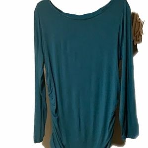 Soft Surroundings teal ruched tunic size M